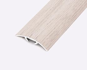 Порог (стык) Русский профиль  разноуровневый ламинированный с дюб, 30*2700 мм, Сандал белый